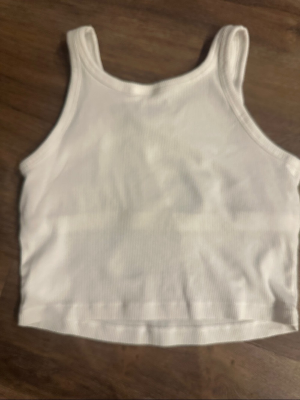 PINK Victoria's Secret White Ribbed Crop Tank - Picture 3 of 3